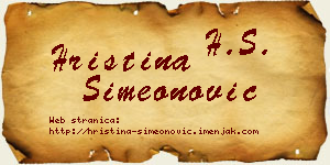 Hristina Simeonović vizit kartica